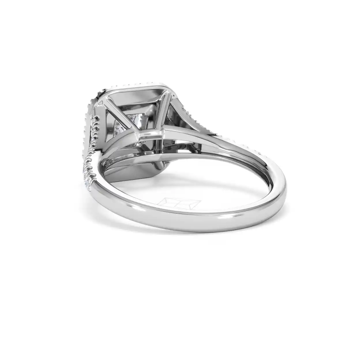 Cleopatra Lab Diamond Halo Engagement Ring 18K White Gold 1.20ct F/VS1