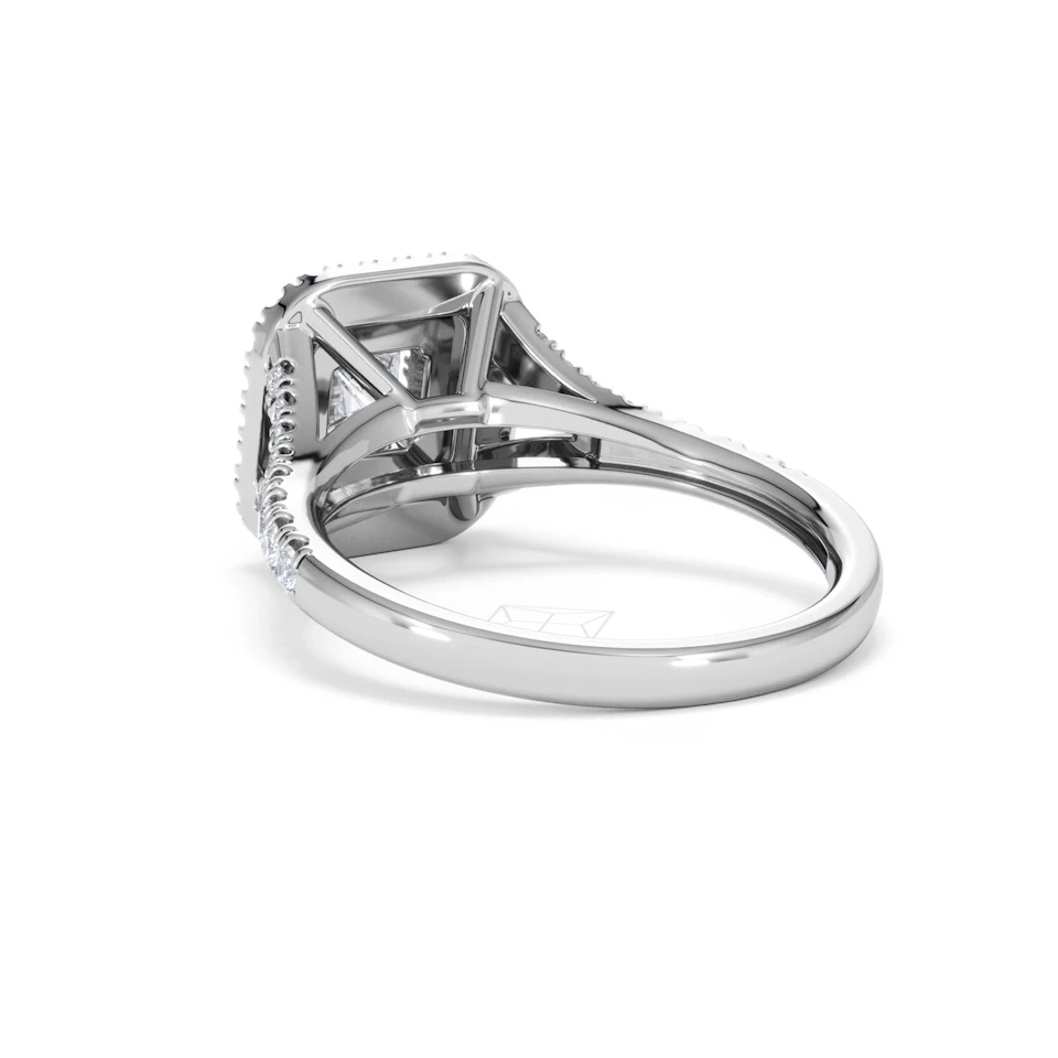 Cleopatra Diamond Halo Engagement Ring in Platinum 1.20ct G/SI2