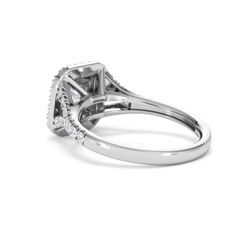 Cleopatra Diamond Halo Engagement Ring in Platinum 1.20ct G/SI2