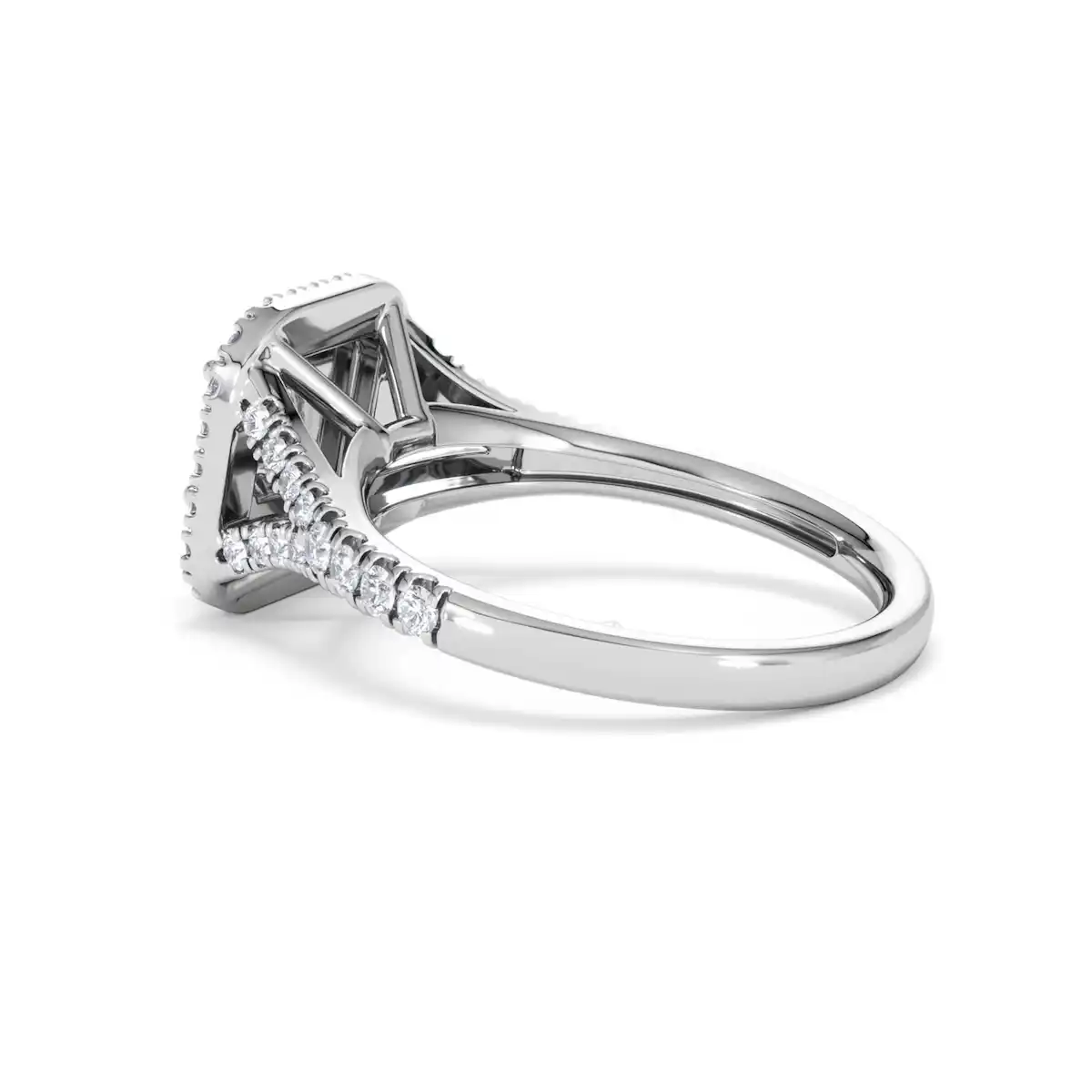 Cleopatra Diamond Halo Engagement Ring in Platinum 1.20ct G/SI2