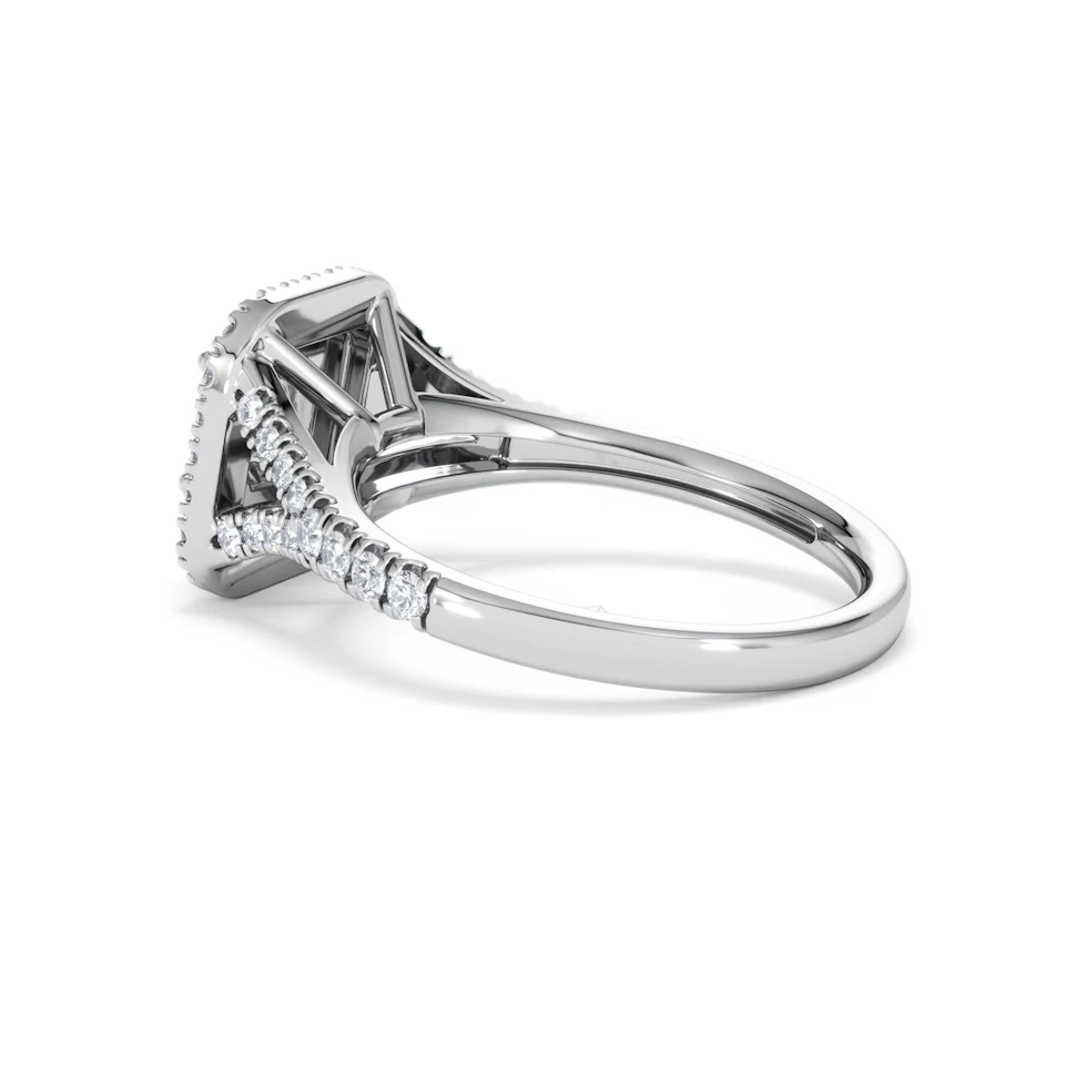 Cleopatra Lab Diamond Halo Engagement Ring in Platinum 1.20ct F/VS1