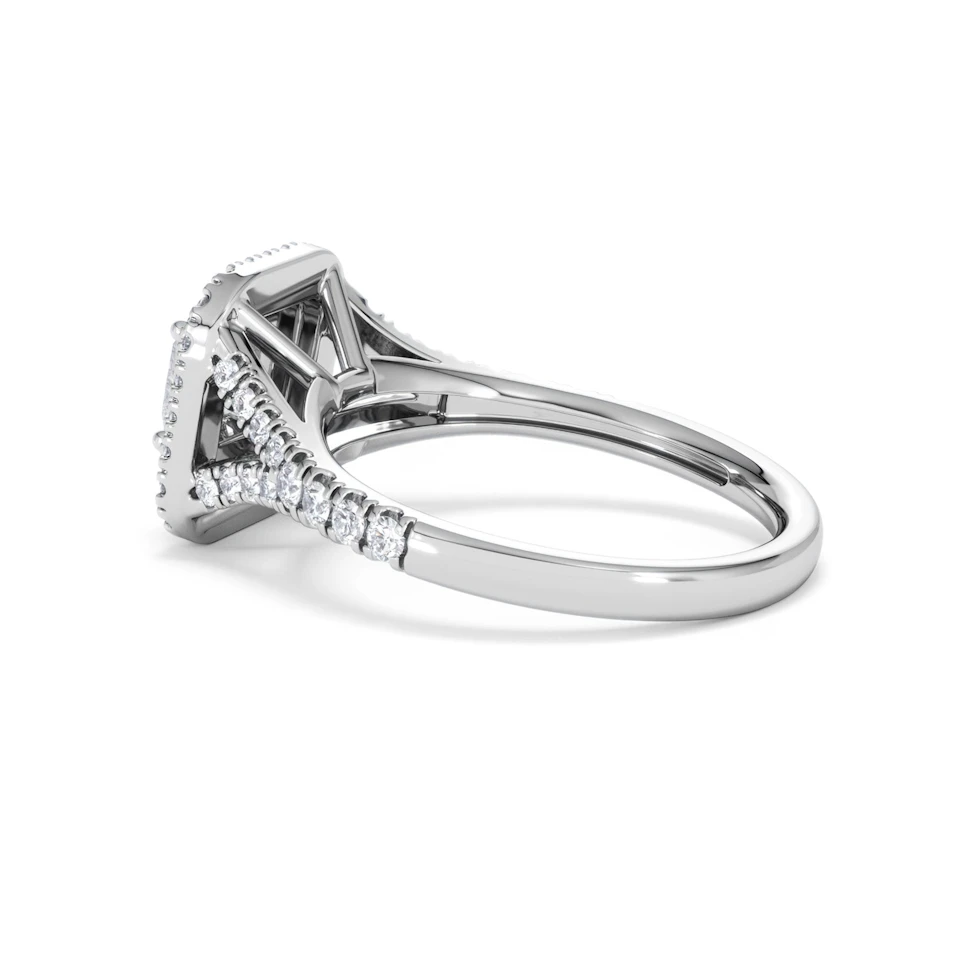 Cleopatra Diamond Halo Engagement Ring in Platinum 1.20ct G/SI2