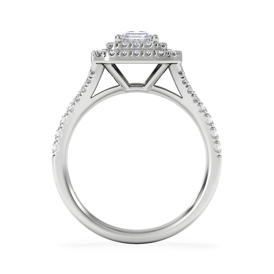 Cleopatra Diamond Halo Engagement Ring in Platinum 1.20ct G/SI2