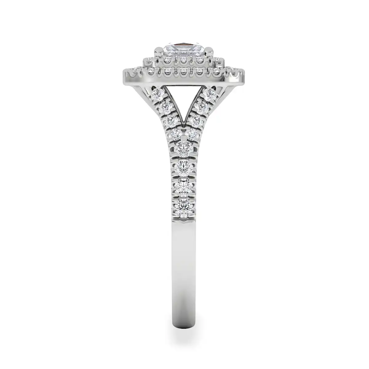 Cleopatra Diamond Halo Engagement Ring in Platinum 1.20ct G/SI2