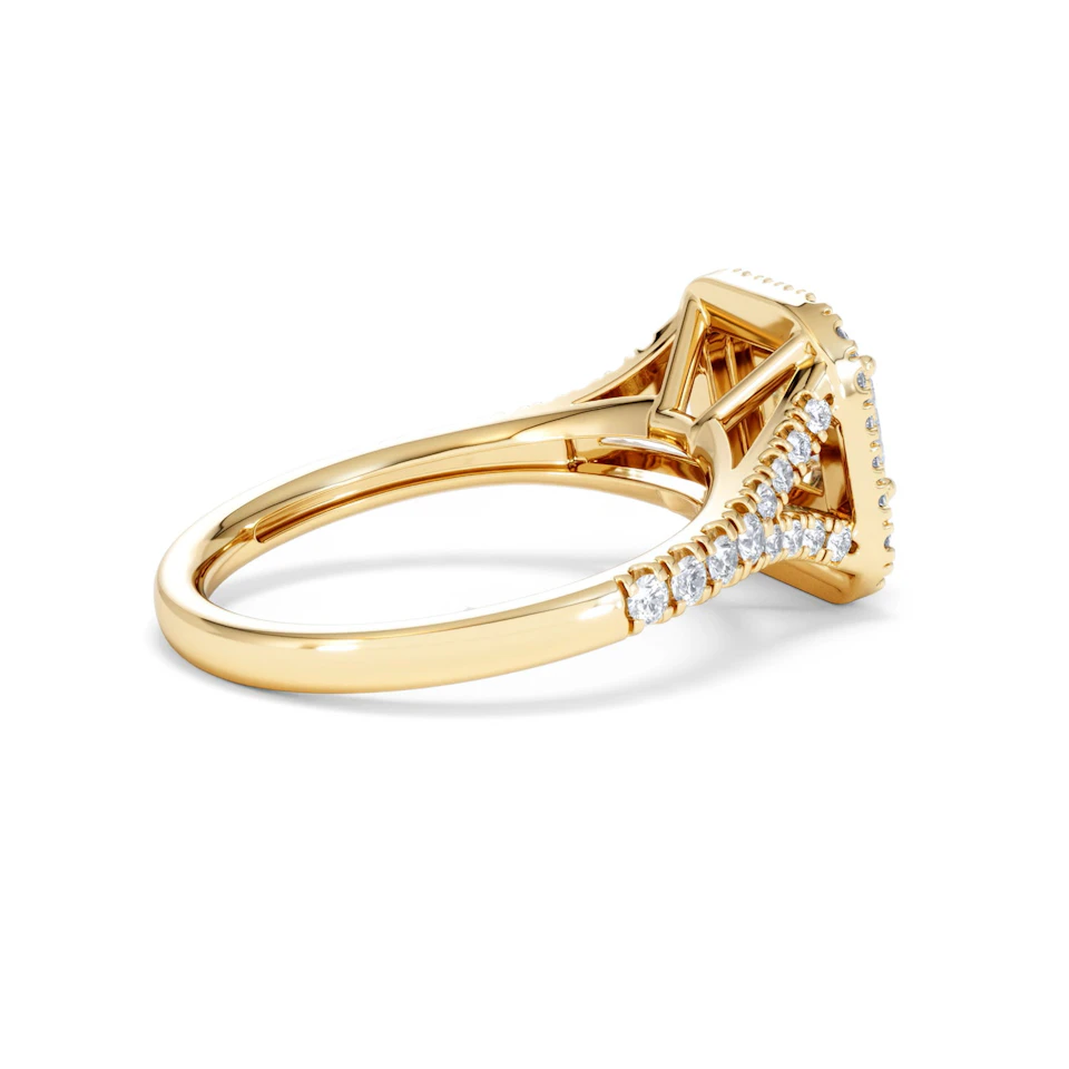 Cleopatra Lab Diamond Halo Engagement Ring in 18K Gold 1.20ct F/VS1