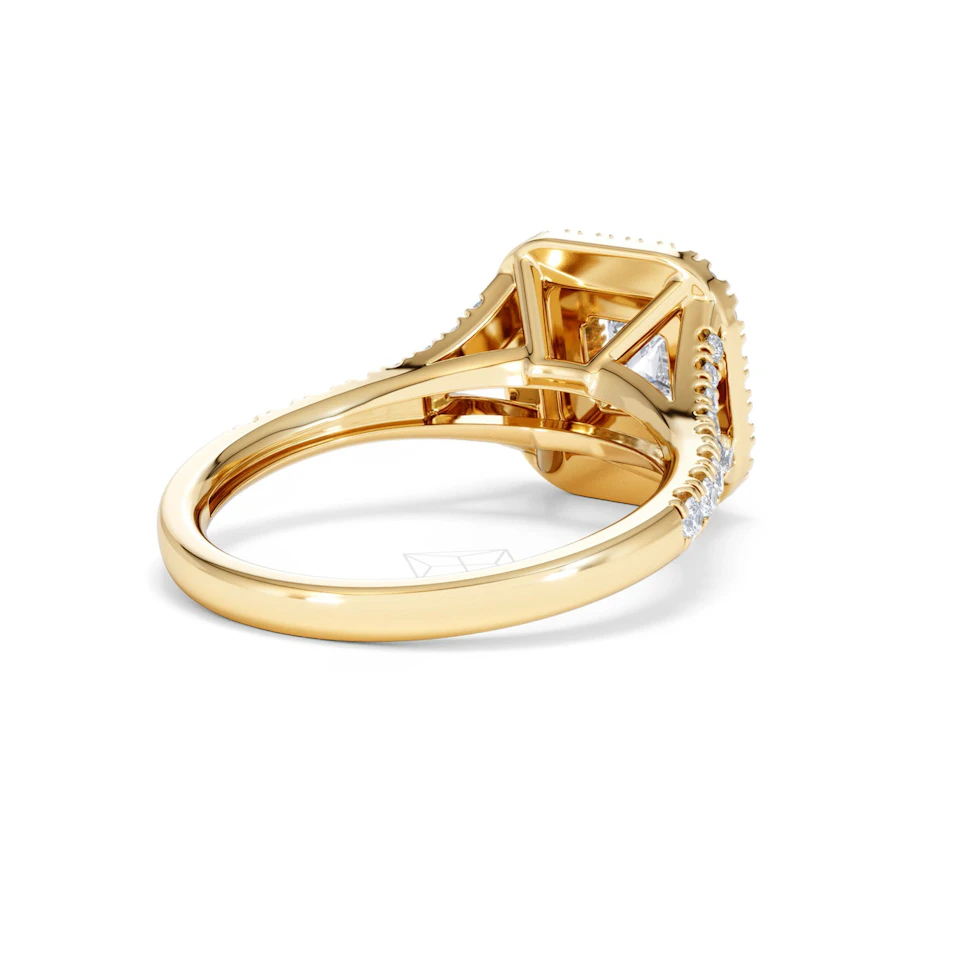 Cleopatra Lab Diamond Halo Engagement Ring in 18K Gold 1.20ct F/VS1