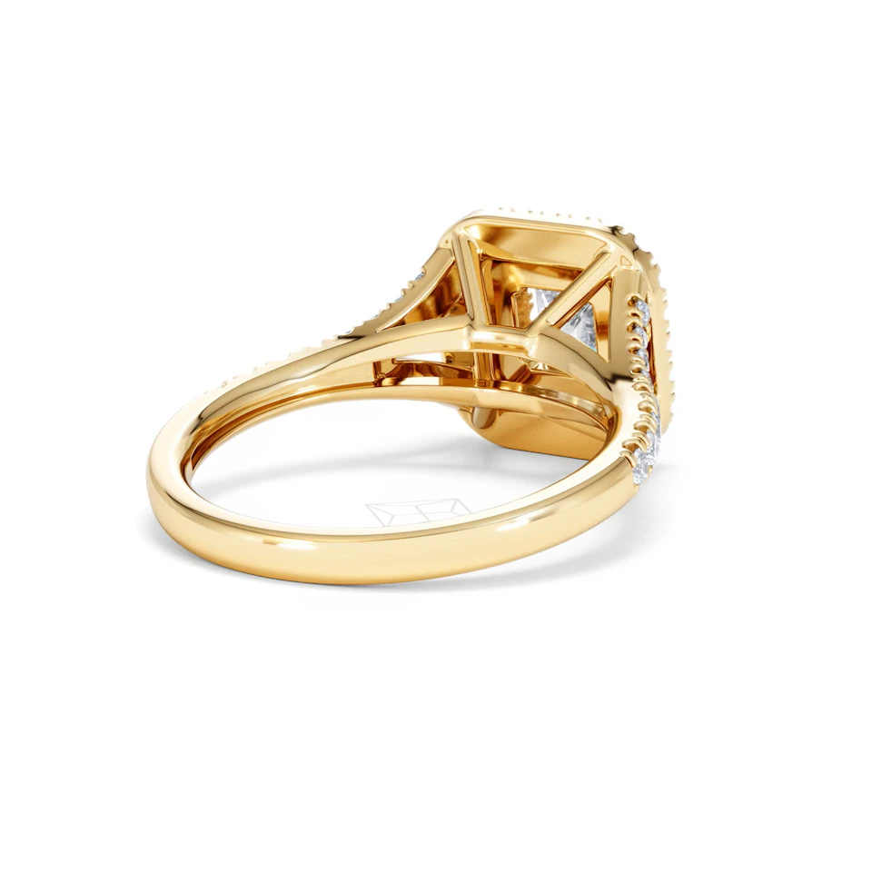 Cleopatra Lab Diamond Halo Engagement Ring in 18K Gold 1.20ct F/VS1