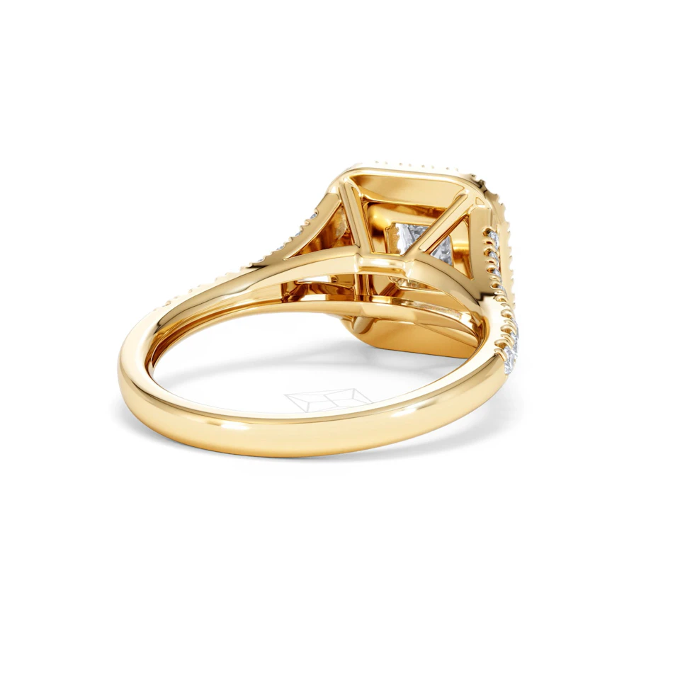 Cleopatra Lab Diamond Halo Engagement Ring in 18K Gold 1.20ct F/VS1