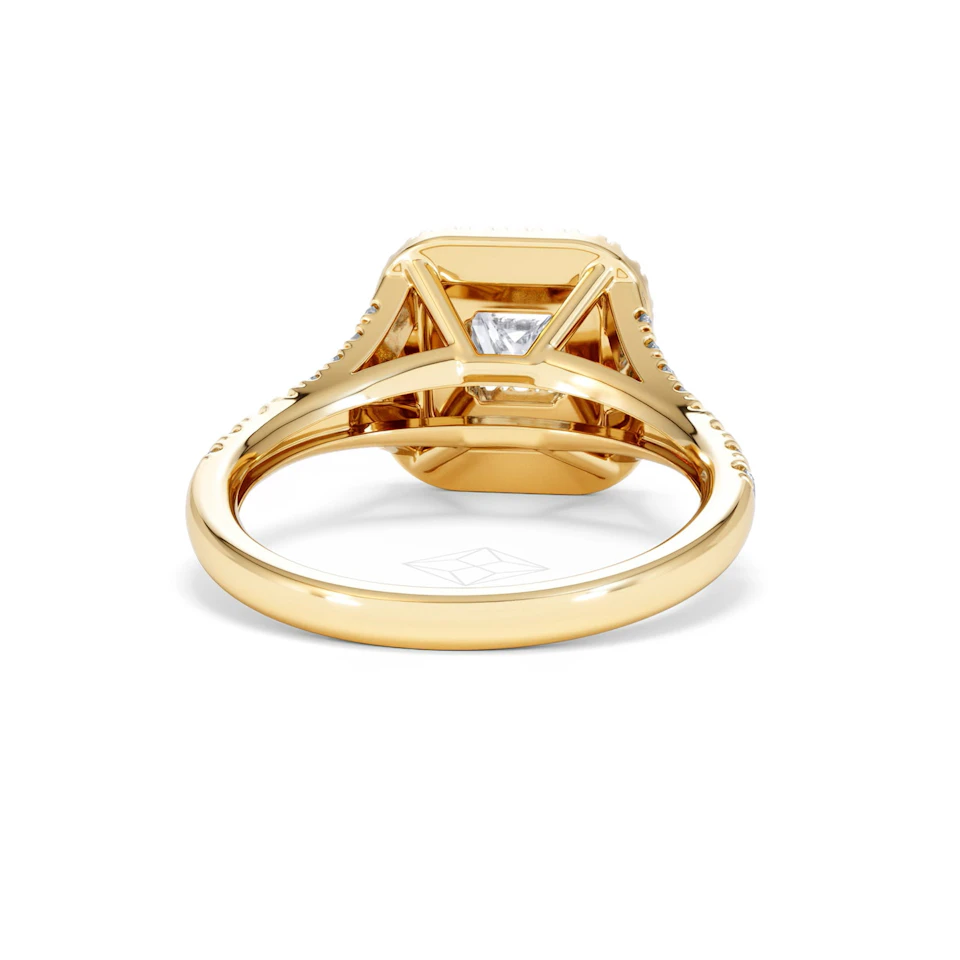 Cleopatra Lab Diamond Halo Engagement Ring in 18K Gold 1.20ct F/VS1