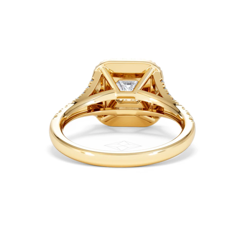 Cleopatra Lab Diamond Halo Engagement Ring in 18K Gold 1.20ct F/VS1