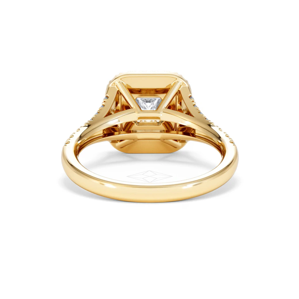 Cleopatra Lab Diamond Halo Engagement Ring in 18K Gold 1.20ct F/VS1
