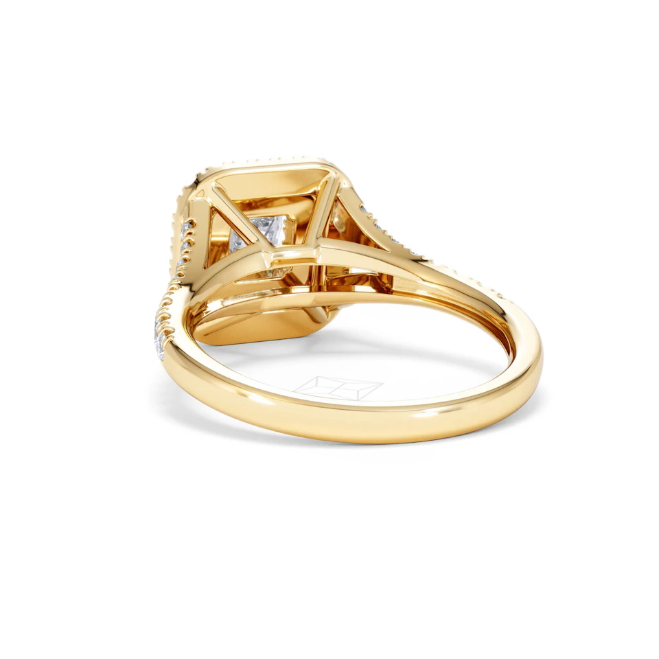 Cleopatra Lab Diamond Halo Engagement Ring in 18K Gold 1.20ct F/VS1