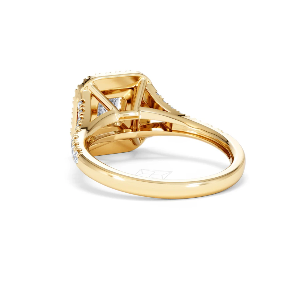 Cleopatra Lab Diamond Halo Engagement Ring in 18K Gold 1.20ct F/VS1