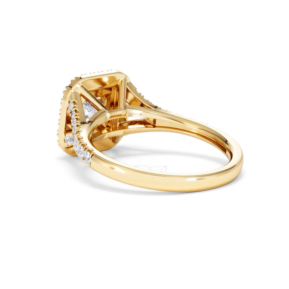 Cleopatra Lab Diamond Halo Engagement Ring in 18K Gold 1.20ct F/VS1