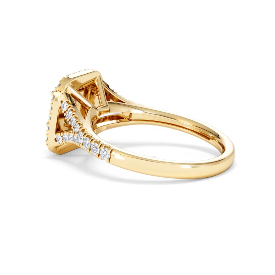Cleopatra Lab Diamond Halo Engagement Ring in 18K Gold 1.20ct F/VS1