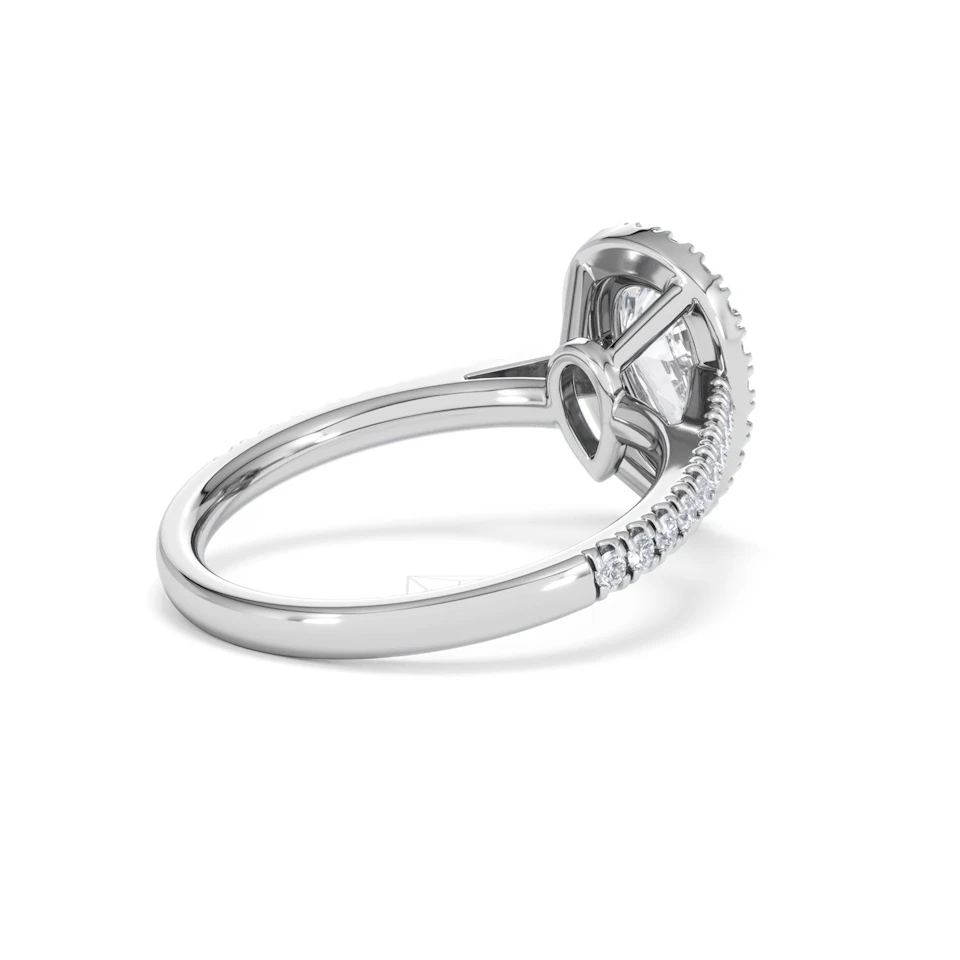Diana Lab Diamond Pear Halo Engagement Ring 18KW Gold 1.60ct F/VS1