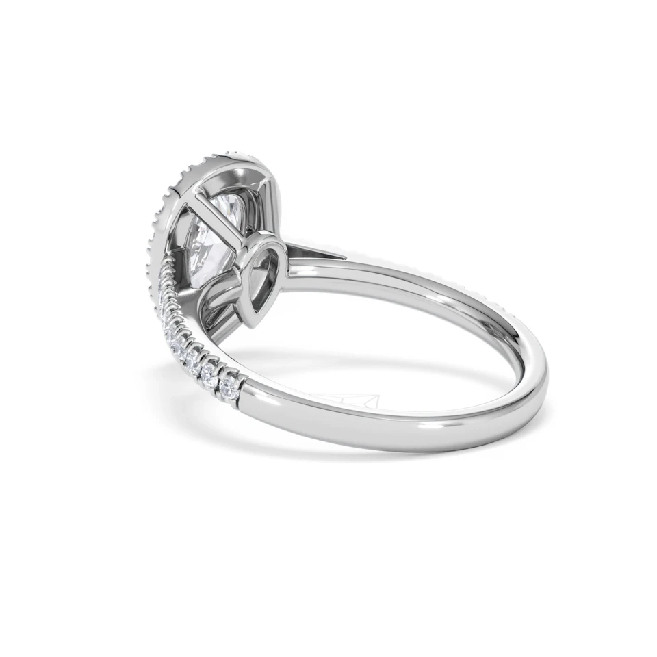 Diana Lab Diamond Pear Halo Engagement Ring 18KW Gold 1.60ct F/VS1