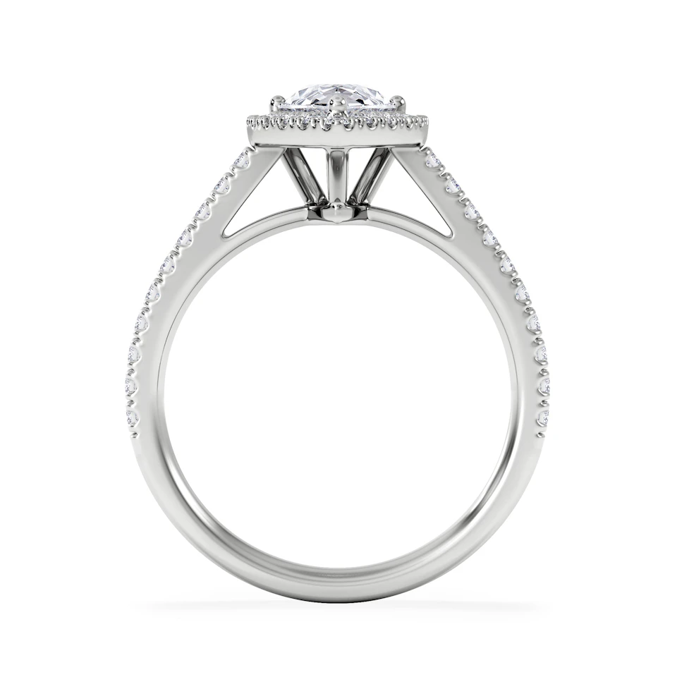 Diana Lab Diamond Pear Halo Engagement Ring Platinum 1.60ct F/VS1