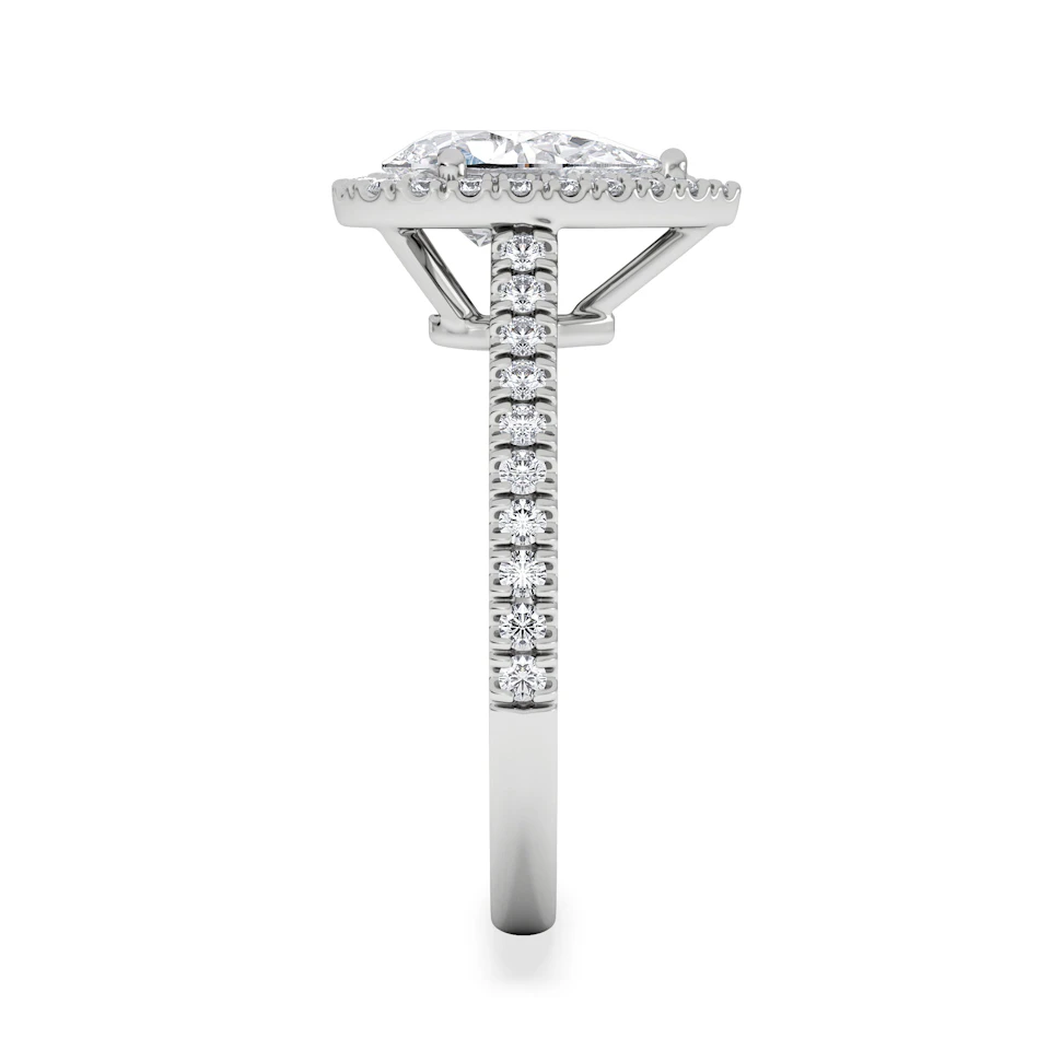 Diana Lab Diamond Pear Halo Engagement Ring Platinum 1.60ct F/VS1