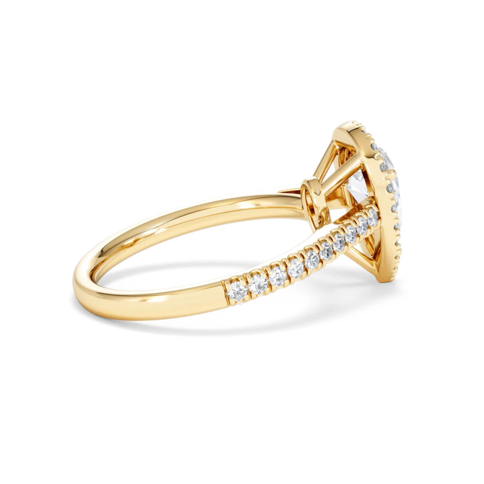 Diana Lab Diamond Pear Halo Engagement Ring in 18K Gold 1.60ct F/VS1