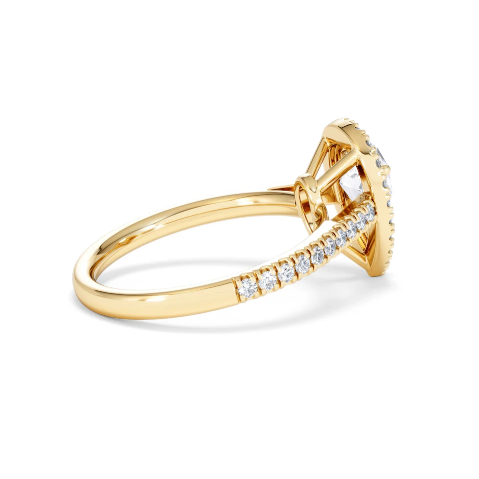 Diana Lab Diamond Pear Halo Engagement Ring in 18K Gold 1.60ct F/VS1