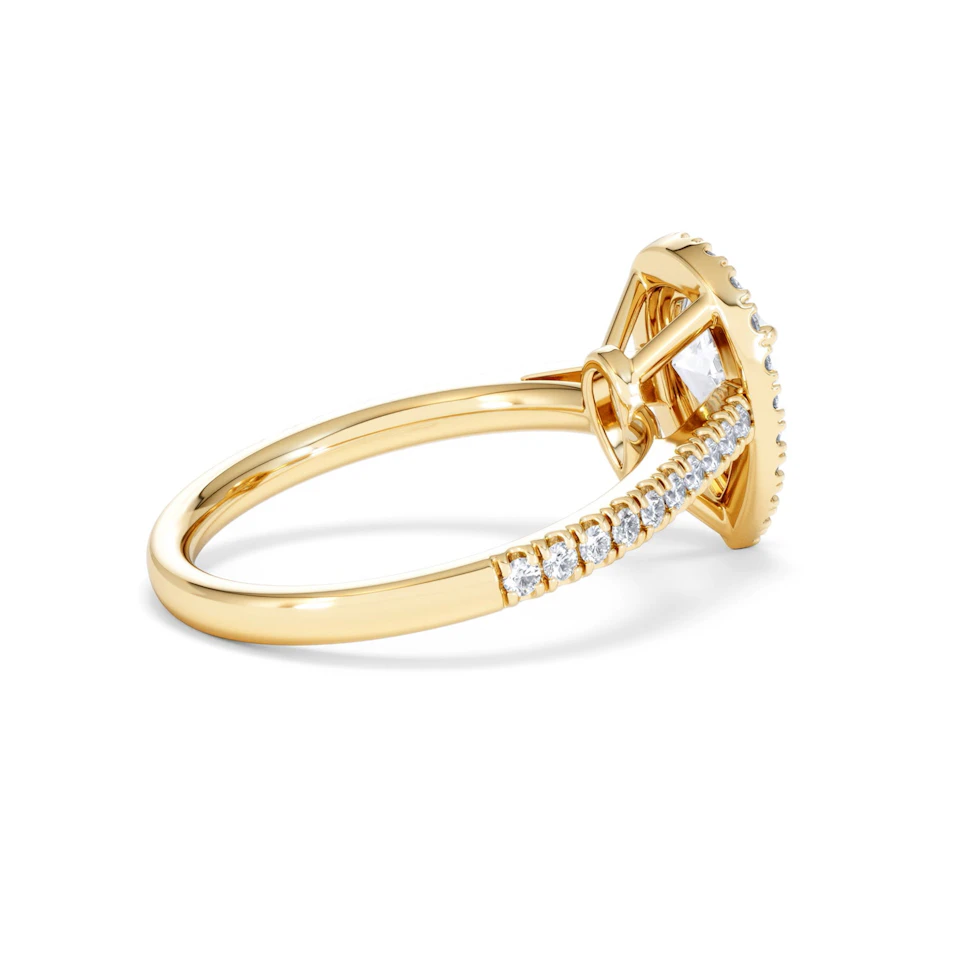 Diana Lab Diamond Pear Halo Engagement Ring in 18K Gold 1.60ct F/VS1
