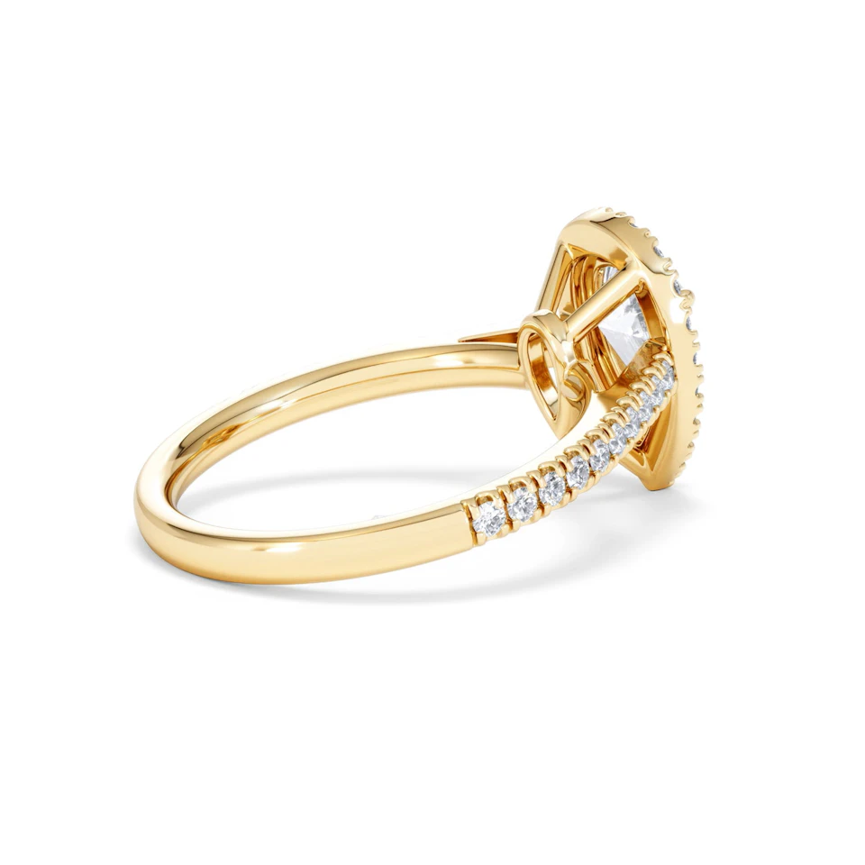 Diana Lab Diamond Pear Halo Engagement Ring in 18K Gold 1.60ct F/VS1