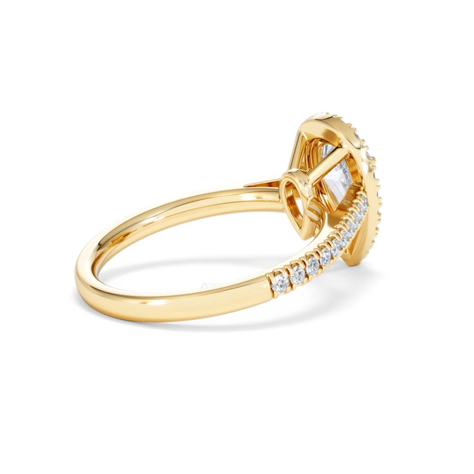 Diana Lab Diamond Pear Halo Engagement Ring in 18K Gold 1.60ct F/VS1