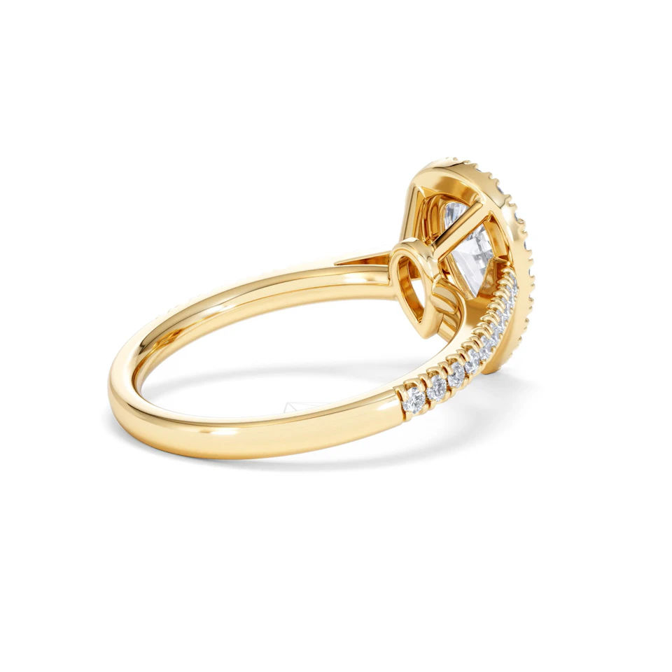 Diana Lab Diamond Pear Halo Engagement Ring in 18K Gold 1.60ct F/VS1