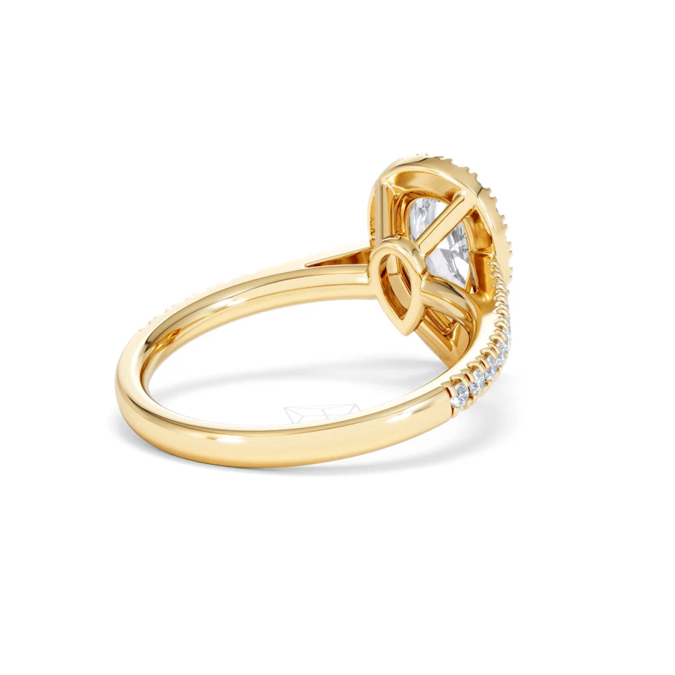 Diana Lab Diamond Pear Halo Engagement Ring in 18K Gold 1.60ct F/VS1