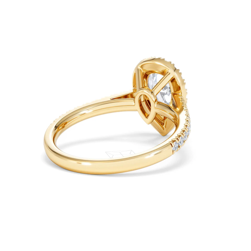 Diana Lab Diamond Pear Halo Engagement Ring in 18K Gold 1.60ct F/VS1