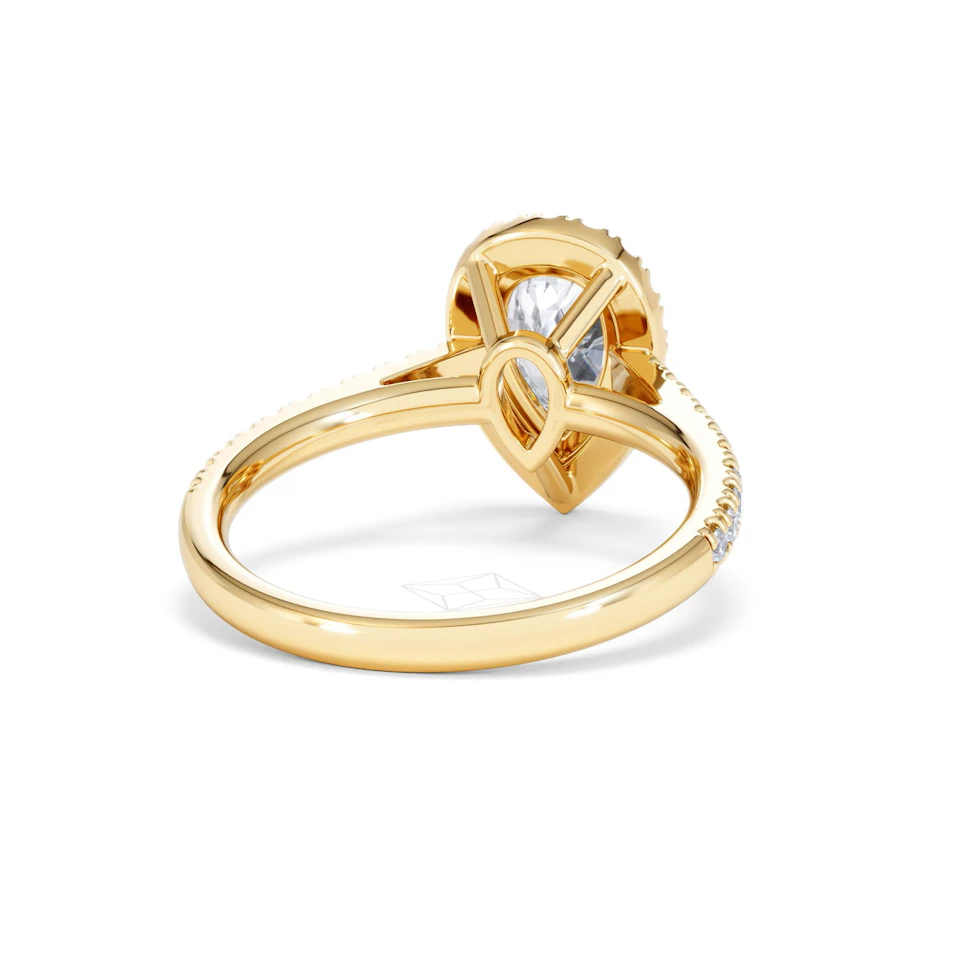 Diana Lab Diamond Pear Halo Engagement Ring in 18K Gold 1.60ct F/VS1