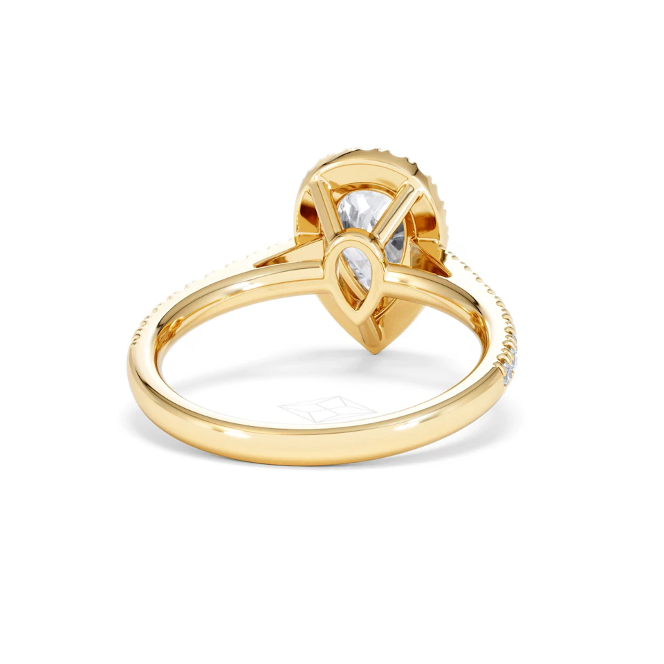 Diana Lab Diamond Pear Halo Engagement Ring in 18K Gold 1.60ct F/VS1