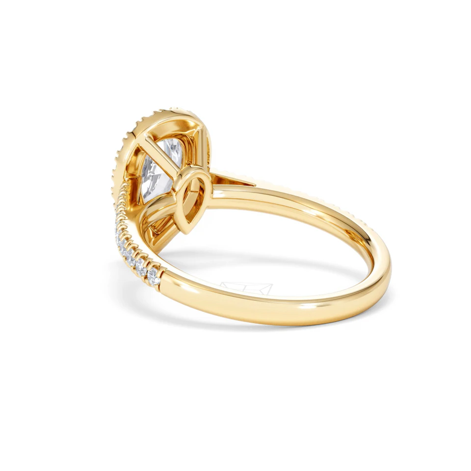 Diana Lab Diamond Pear Halo Engagement Ring in 18K Gold 1.60ct F/VS1