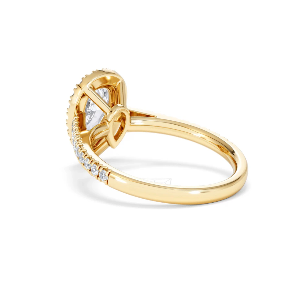 Diana Lab Diamond Pear Halo Engagement Ring in 18K Gold 1.60ct F/VS1
