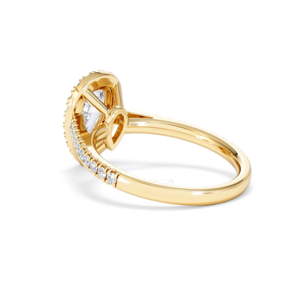 Diana Lab Diamond Pear Halo Engagement Ring in 18K Gold 1.60ct F/VS1