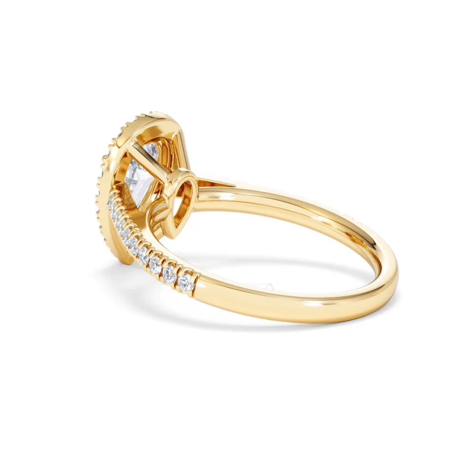 Diana Lab Diamond Pear Halo Engagement Ring in 18K Gold 1.60ct F/VS1