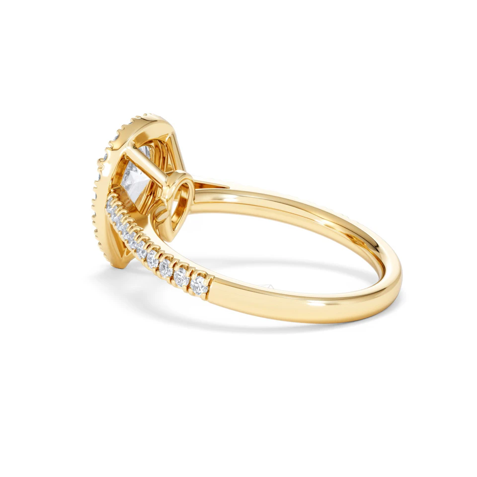 Diana Lab Diamond Pear Halo Engagement Ring in 18K Gold 1.60ct F/VS1