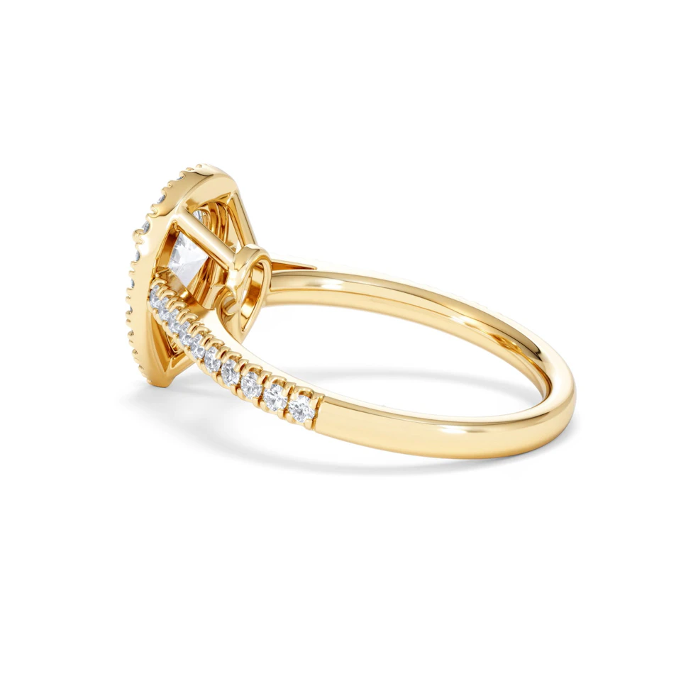 Diana Lab Diamond Pear Halo Engagement Ring in 18K Gold 1.60ct F/VS1