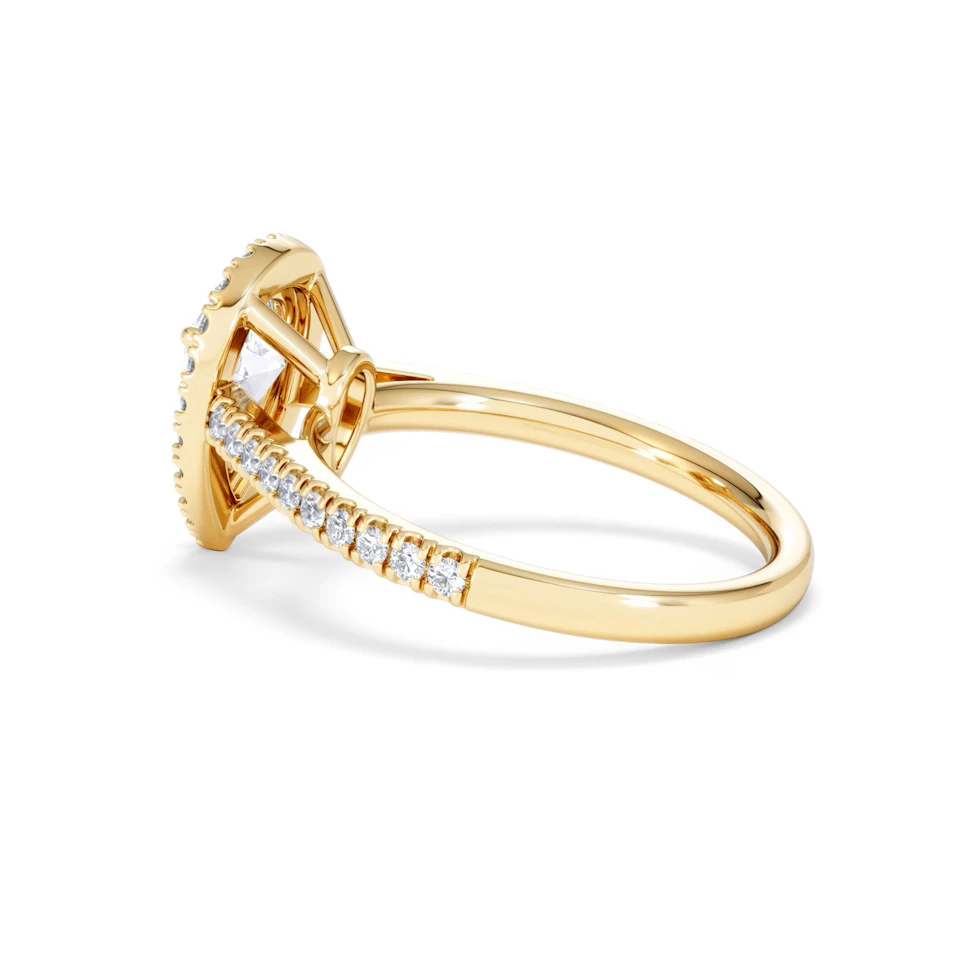 Diana Lab Diamond Pear Halo Engagement Ring in 18K Gold 1.60ct F/VS1