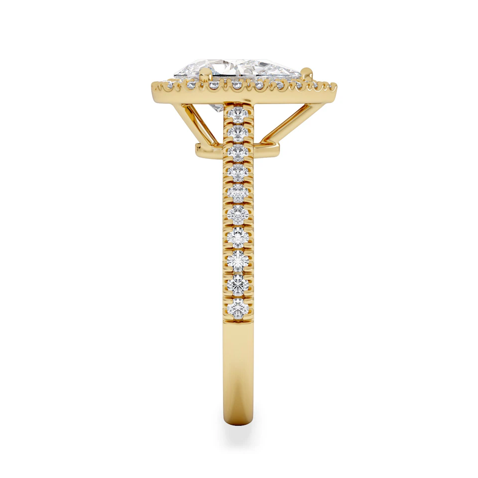 Diana Lab Diamond Pear Halo Engagement Ring in 18K Gold 1.60ct F/VS1