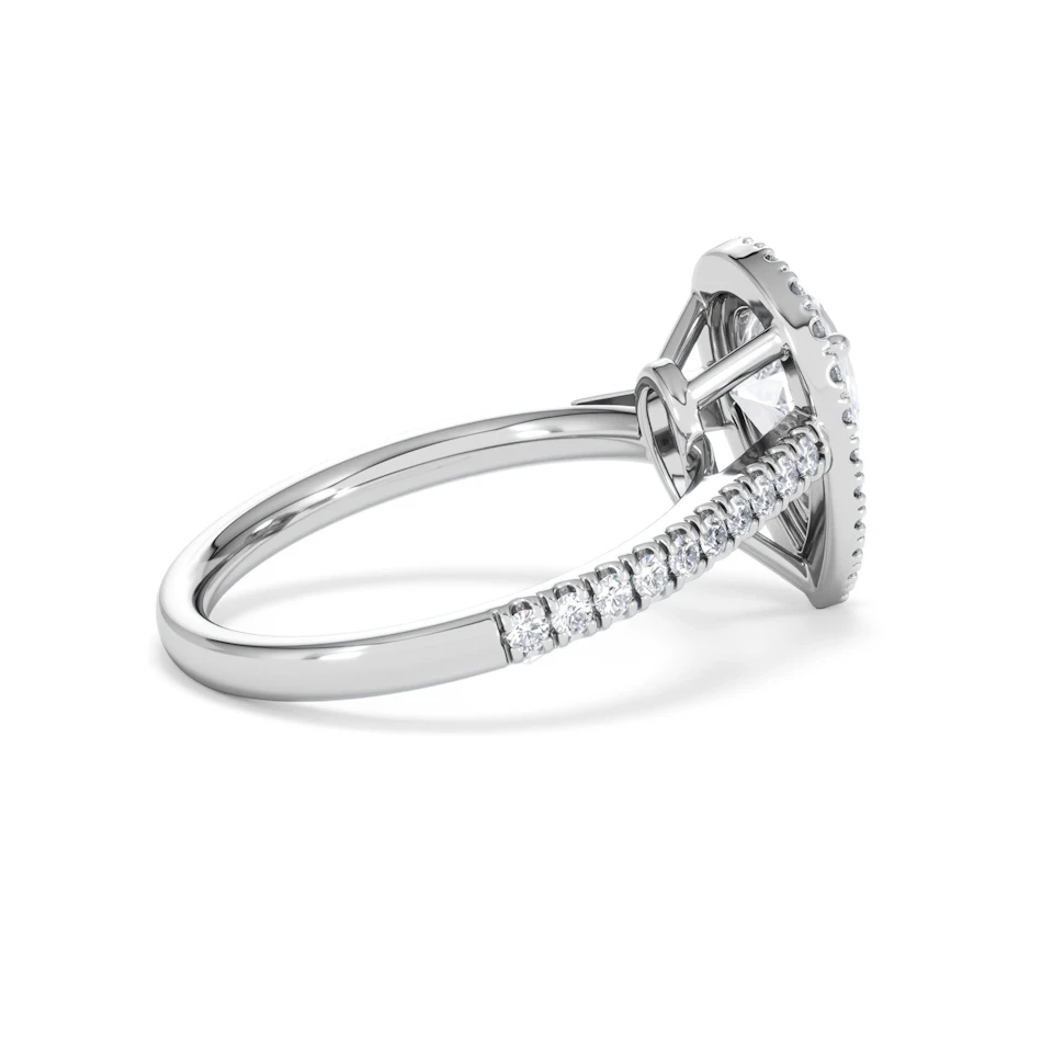 Diana Lab Diamond Pear Halo Engagement Ring Platinum 2.10ct F/VS1