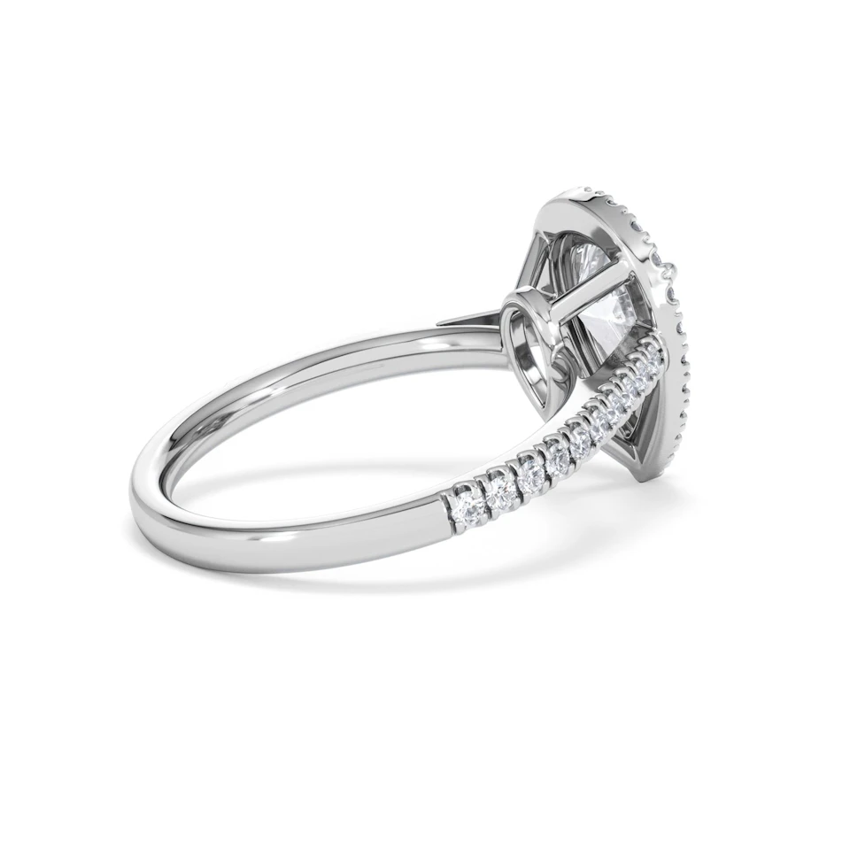 Diana Lab Diamond Pear Halo Engagement Ring Platinum 2.10ct F/VS1