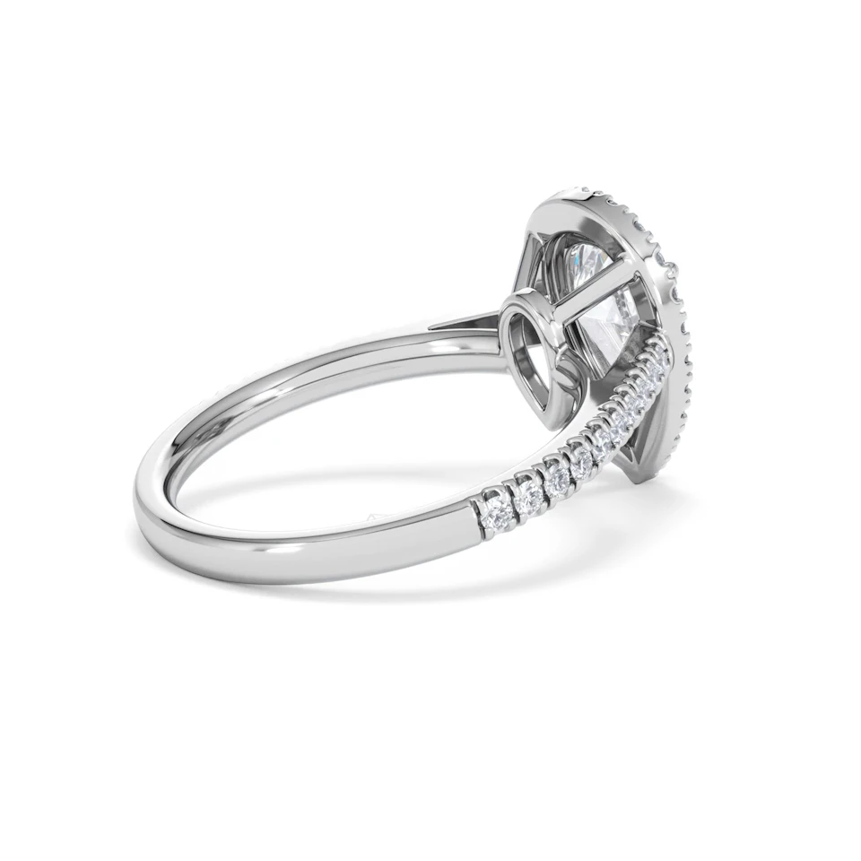 Diana Lab Diamond Pear Halo Engagement Ring Platinum 2.10ct F/VS1