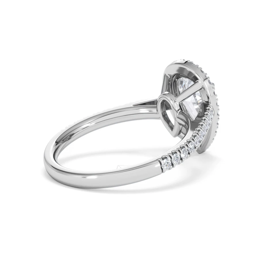 Diana Lab Diamond Pear Halo Engagement Ring Platinum 2.10ct F/VS1
