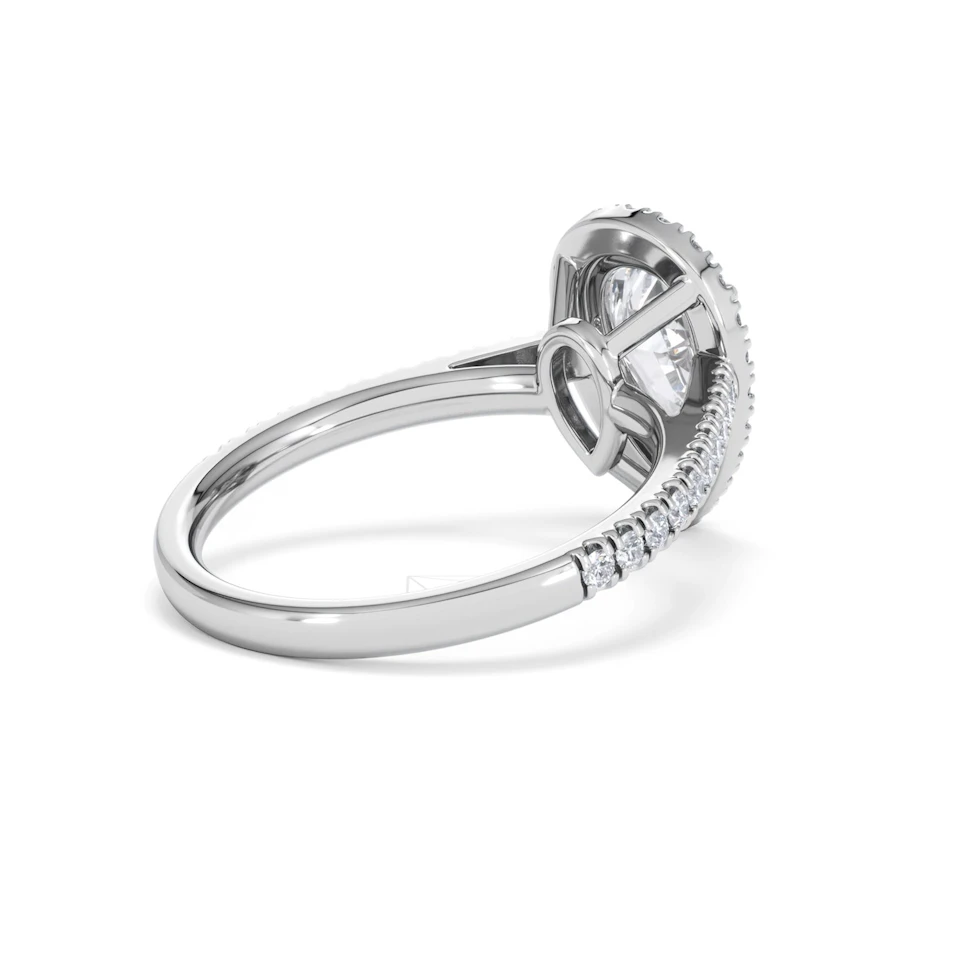 Diana Lab Diamond Pear Halo Engagement Ring Platinum 2.10ct F/VS1