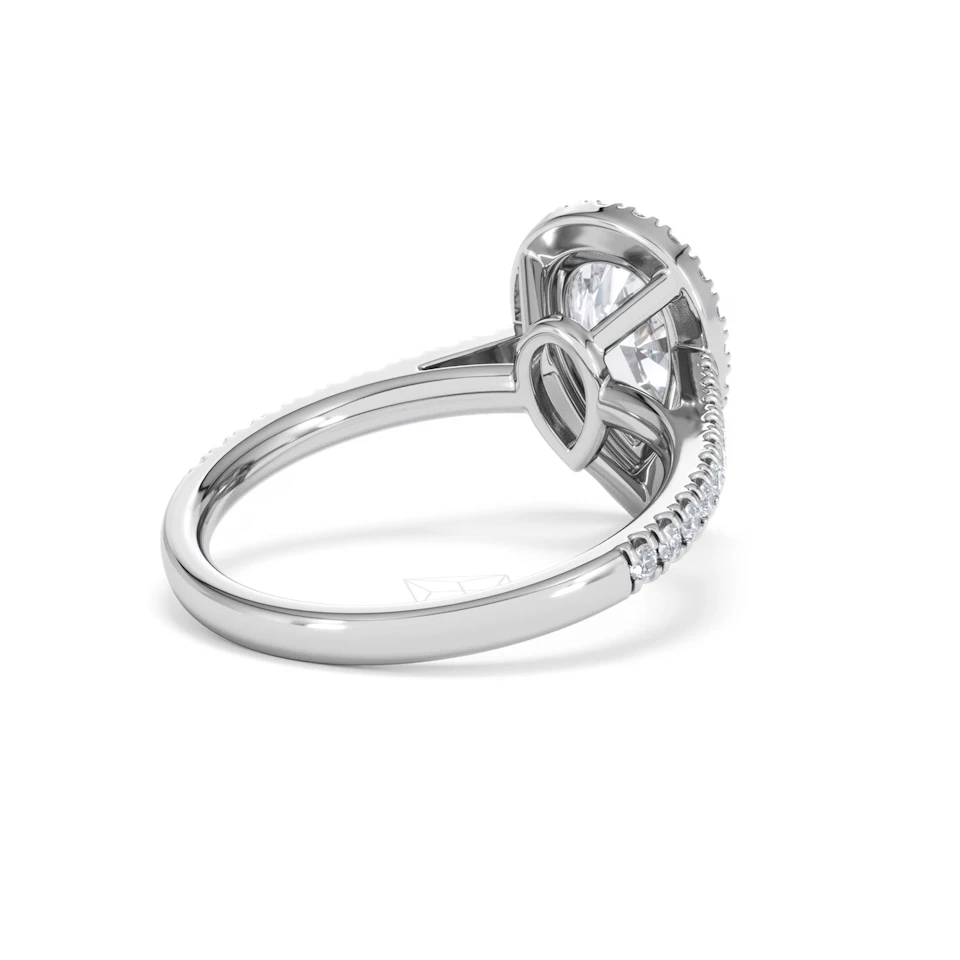 Diana Lab Diamond Pear Halo Engagement Ring 18KW Gold 2.10ct F/VS1