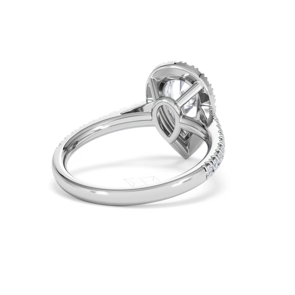 Diana Lab Diamond Pear Halo Engagement Ring Platinum 2.10ct F/VS1
