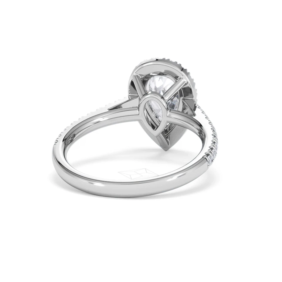 Diana Lab Diamond Pear Halo Engagement Ring Platinum 2.10ct F/VS1
