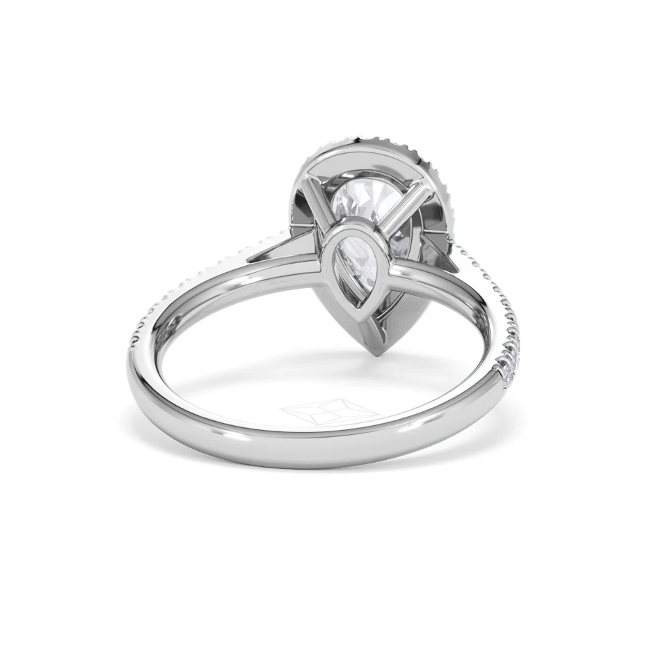 Diana Lab Diamond Pear Halo Engagement Ring Platinum 2.10ct F/VS1